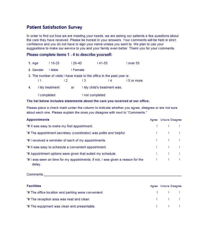 Patient Satisfaction Survey Template 13